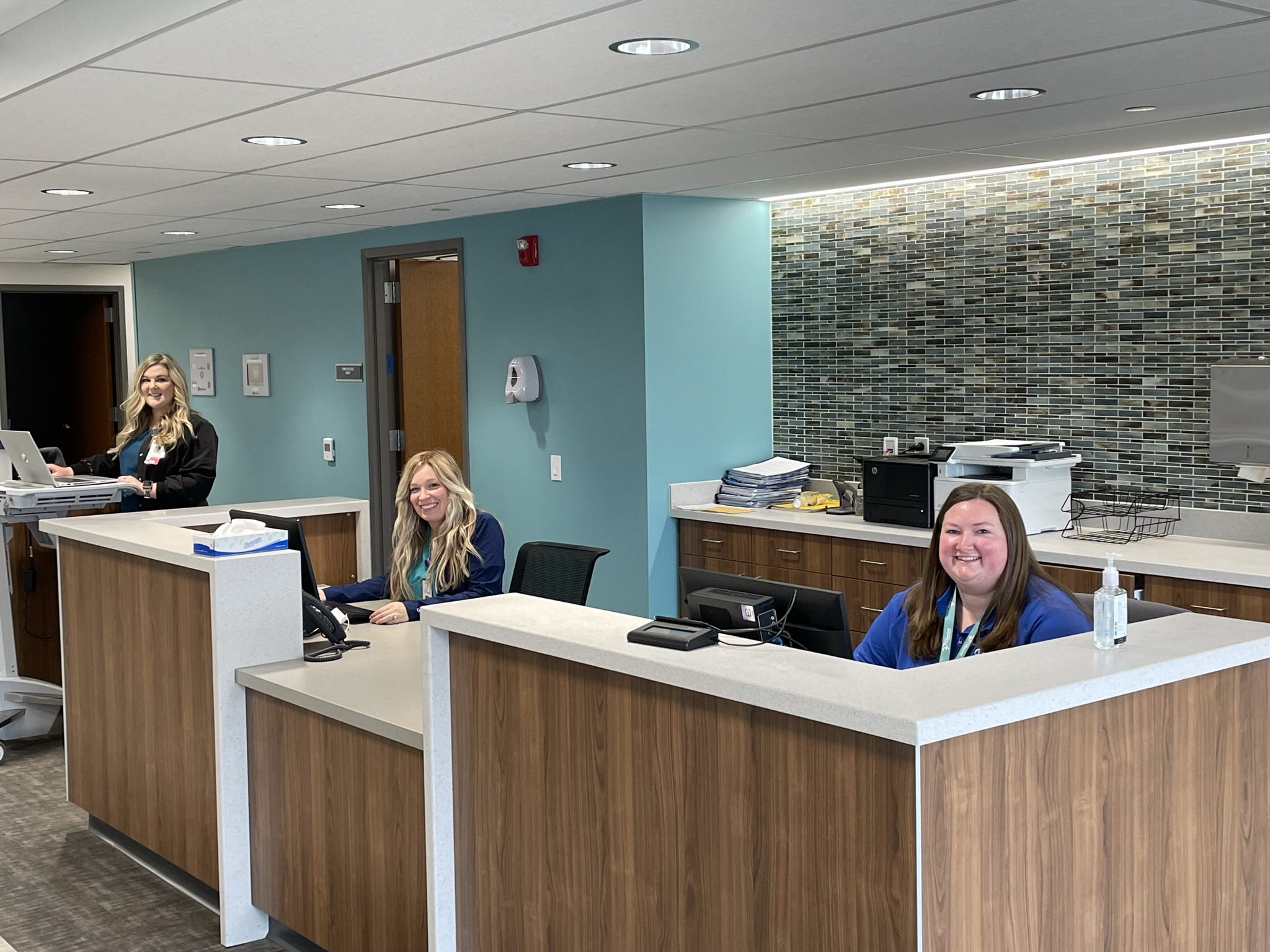 photograph of the nursing station at the infusion center